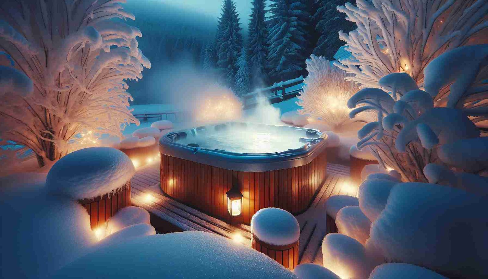 An image illustrating Using a Hot Tub in Winter: Essential Tips & Safety
