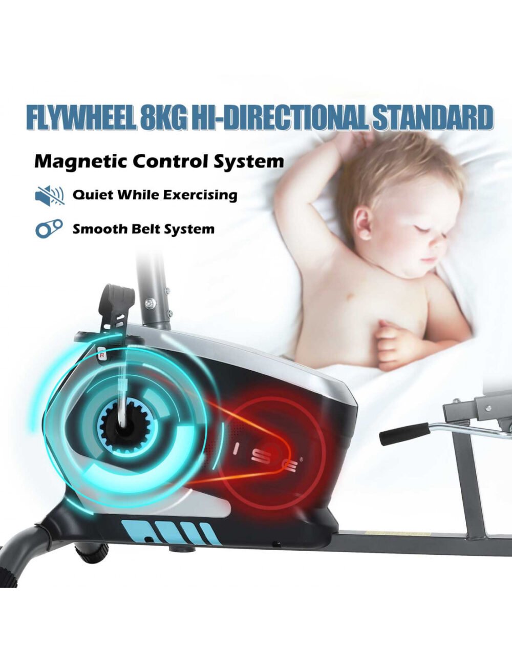 Recumbent Magnetic Exercise Bike – 8kg Flywheel - Image 9
