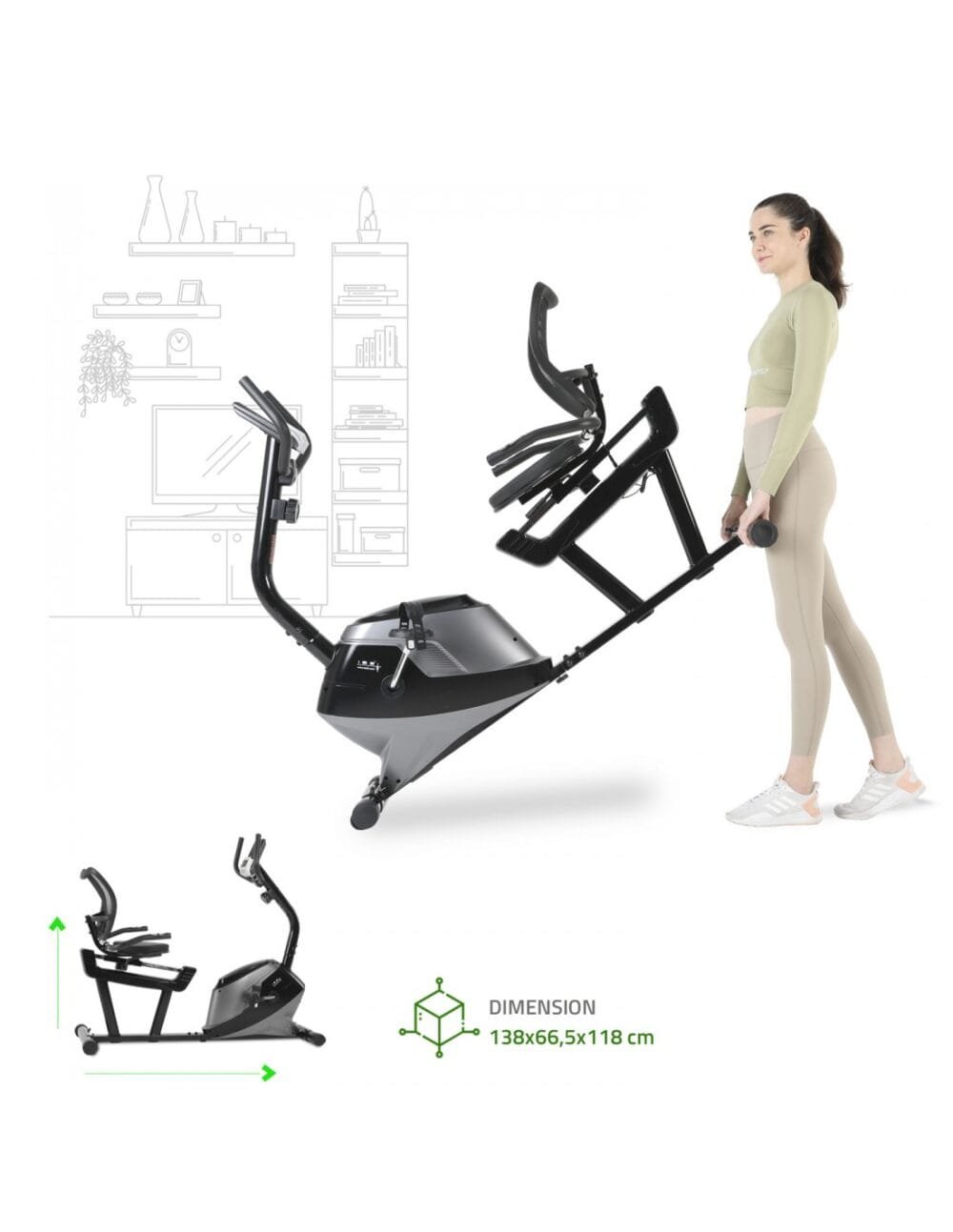 Recumbent Magnetic Exercise Bike with 8 Resistance Levels - Image 18