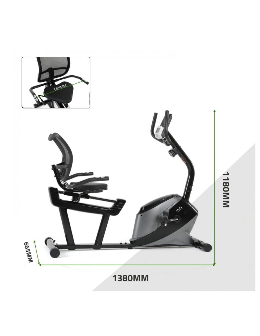 Recumbent Magnetic Exercise Bike with 8 Resistance Levels - Image 11